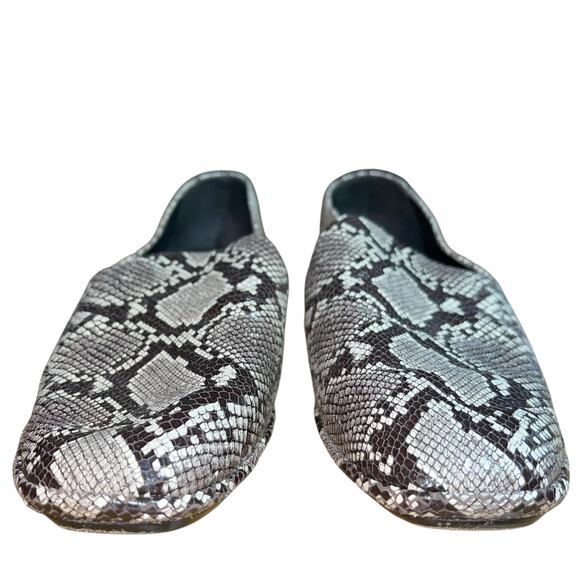 Vince Snakeskin Loafer Flats Paz Leather Slip On Venecian - Picture 3 of 8